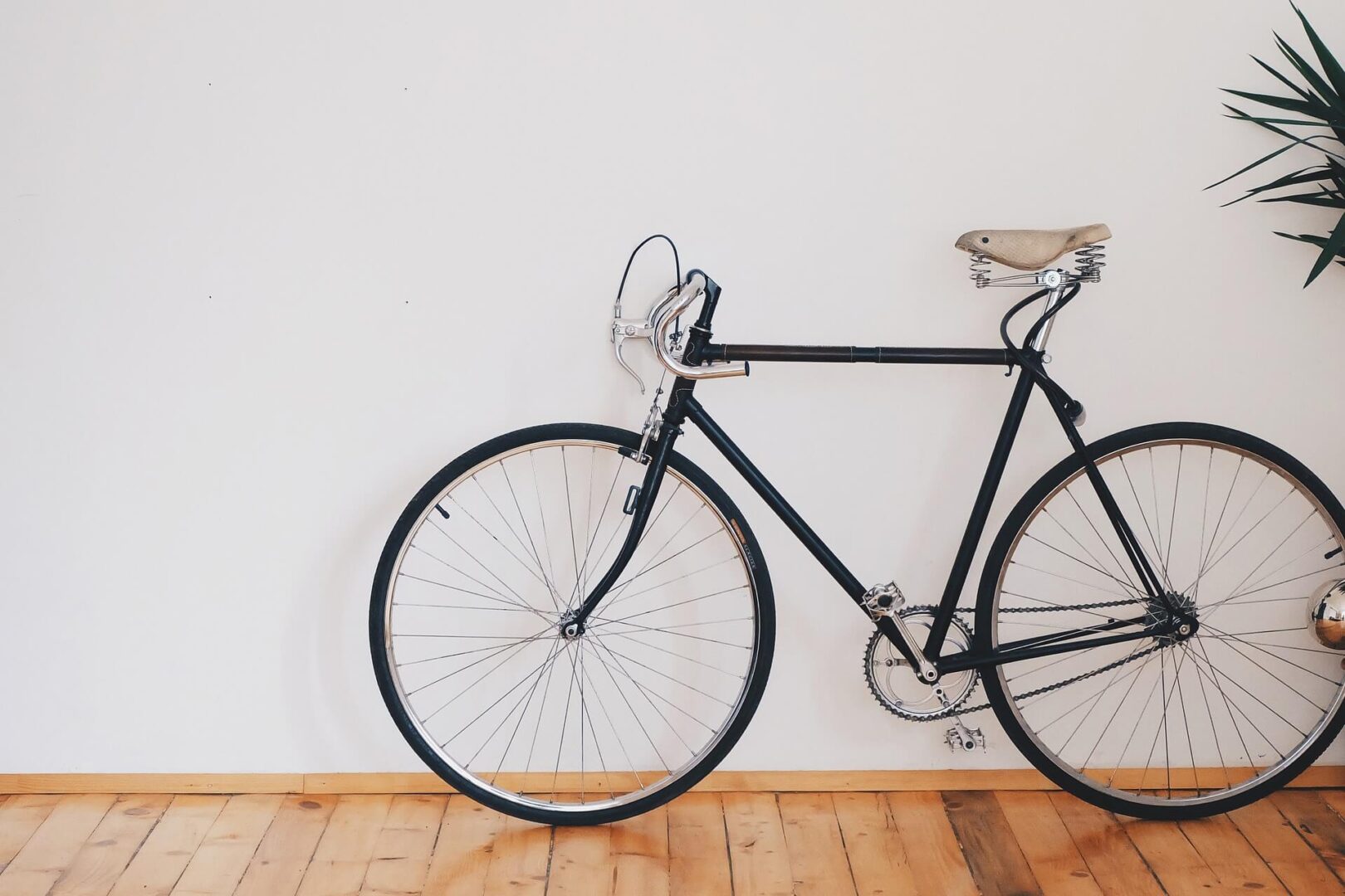 Black hipster urban bicycle at apartment home