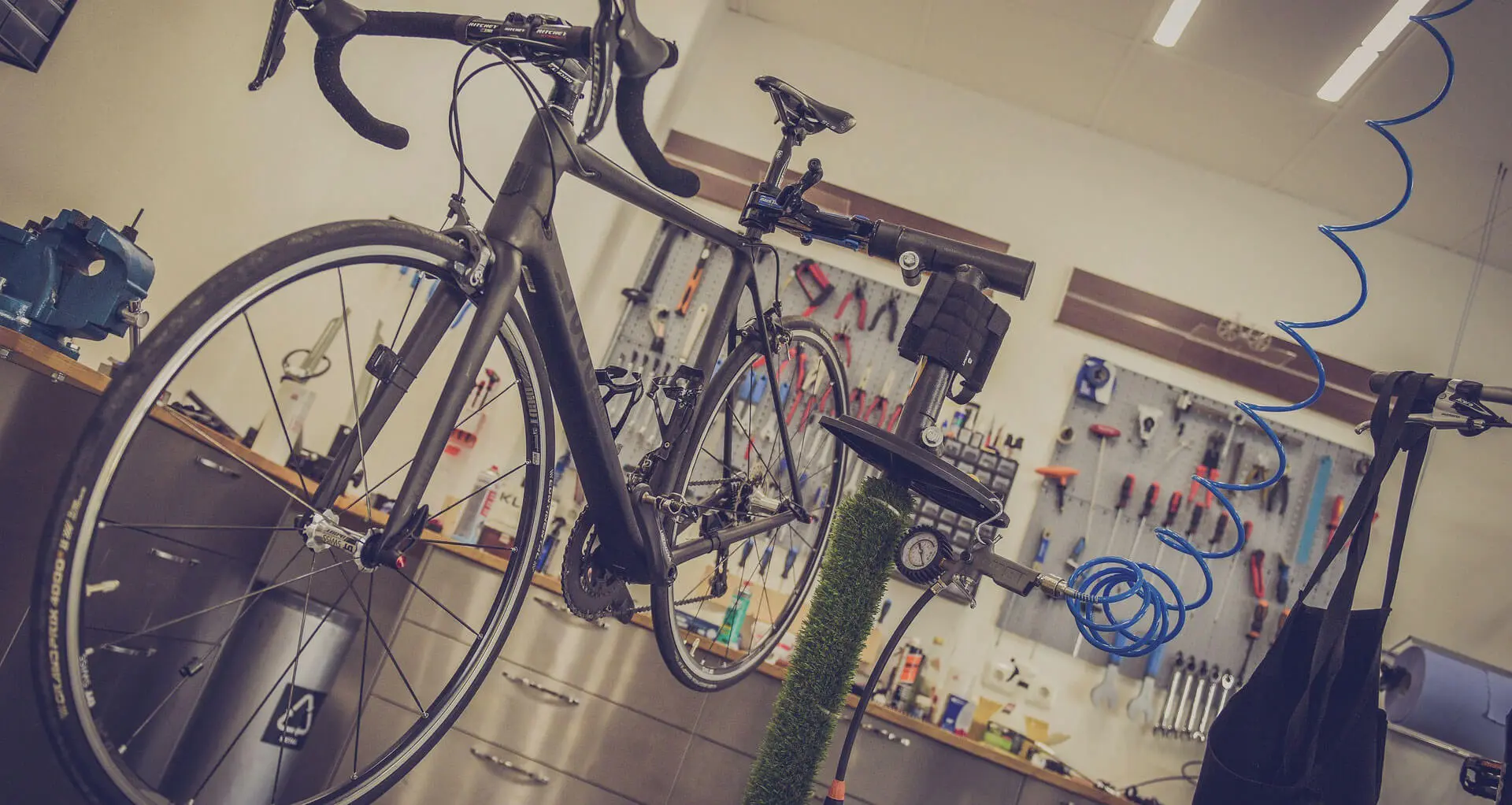 Bicycle is fixed holder for preventive inspection and repair in service center